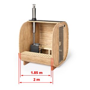 2m Tynnyrisauna cube 4 hengelle (SQR2)